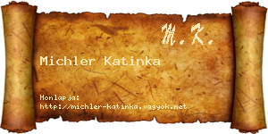 Michler Katinka névjegykártya